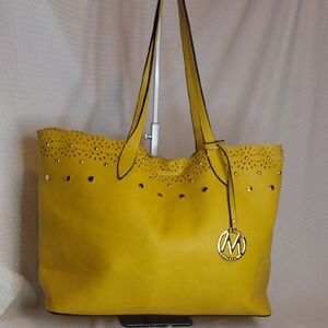Yellow Tote Bag with Cutout Design